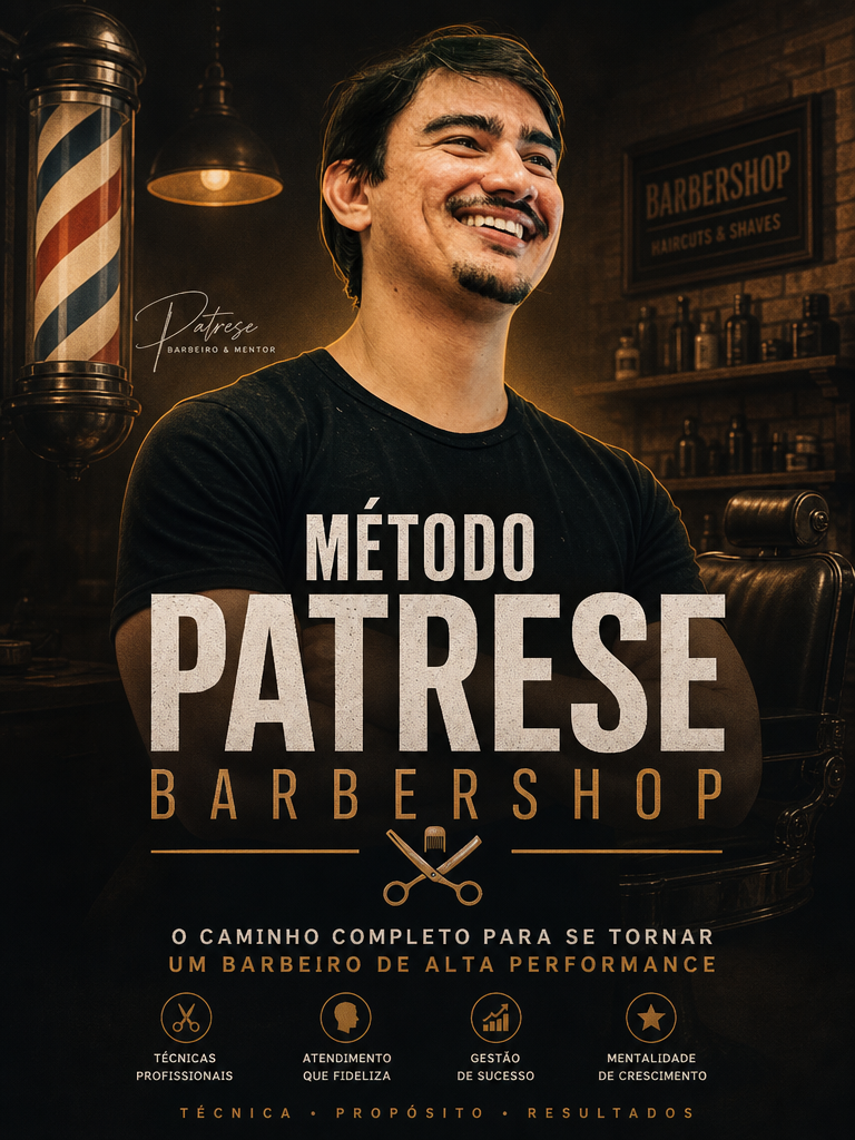 Capa do curso Método Patrese Barbershop, projeto de Barbearia desenvolvido pela Alpha Hub