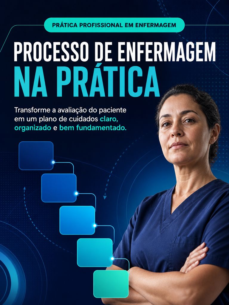 Capa do curso Processo de Enfermagem na Prática, projeto de Enfermagem desenvolvido pela Alpha Hub